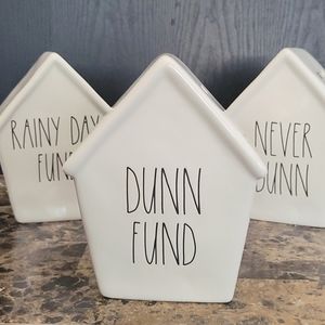 Rae DUNN Piggy Bank Dunn Fund Bird House NEW